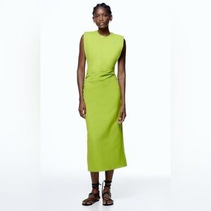 Elegant Lime Green Sleeveless Dress